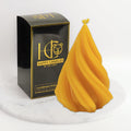 Wavy Christmas Tree Beeswax Candle Small Yellow Cover Image