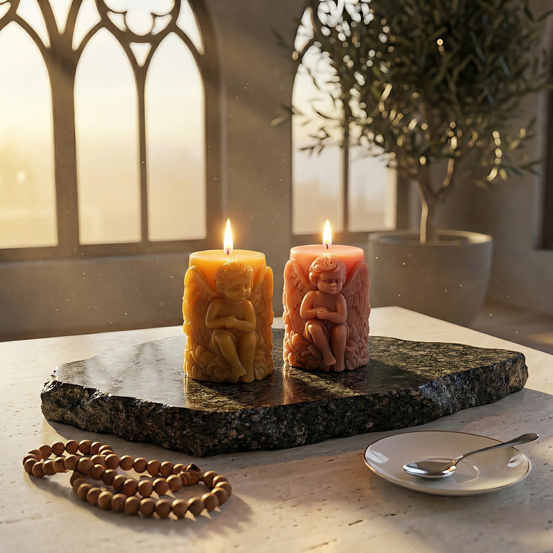 Winged Cherub Beeswax Candle Accord 3