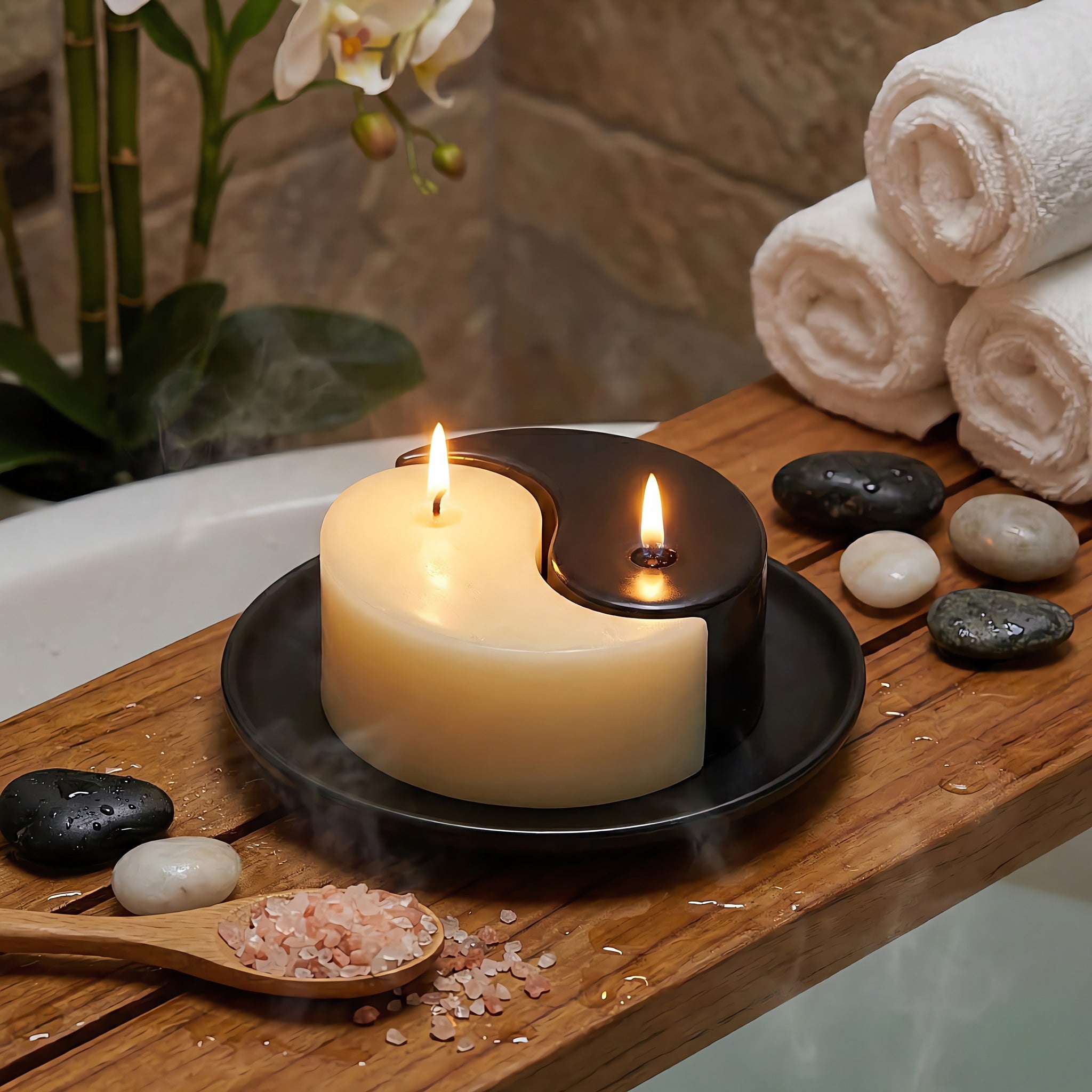 Yin-Yang | Sculptural Beeswax Candle Set | 100% Pure & Non-Toxic ...