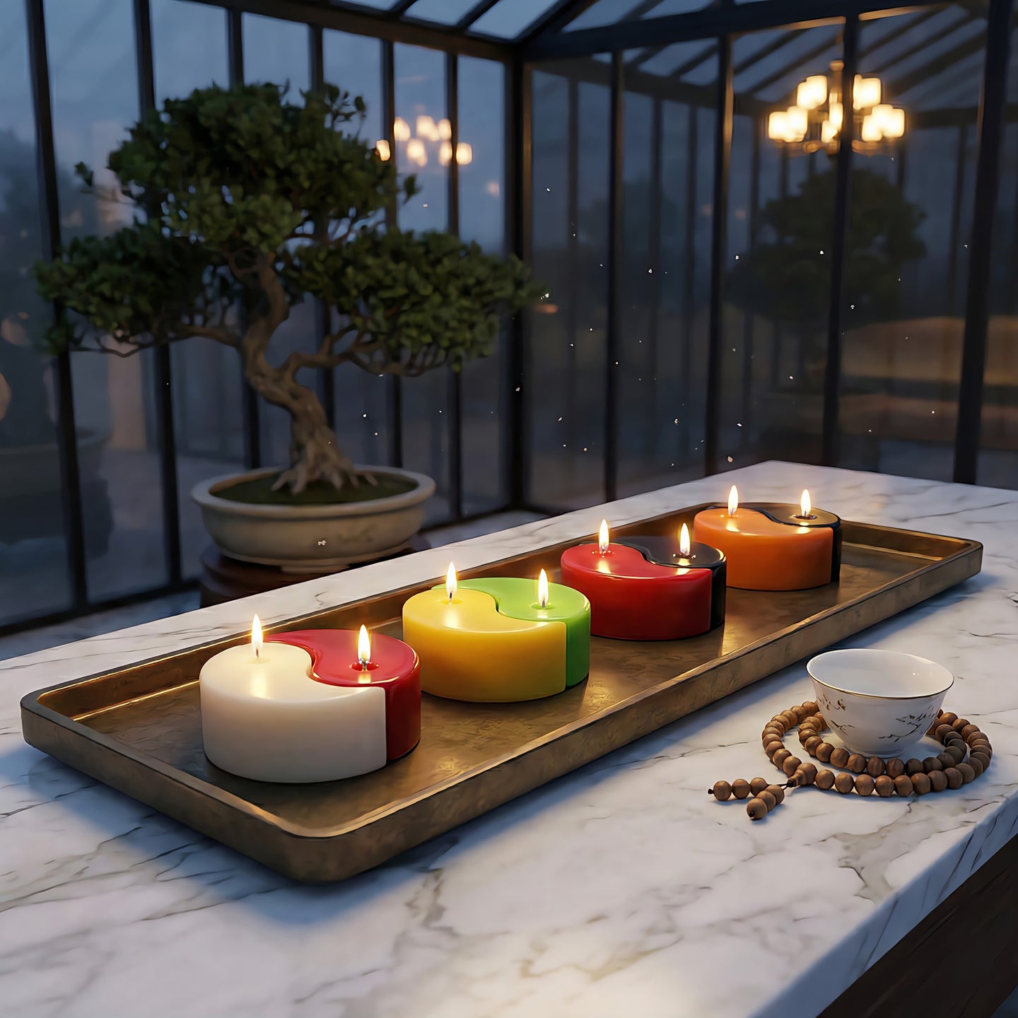 Yin Yang Bienenwachskerze Set Akkord 3