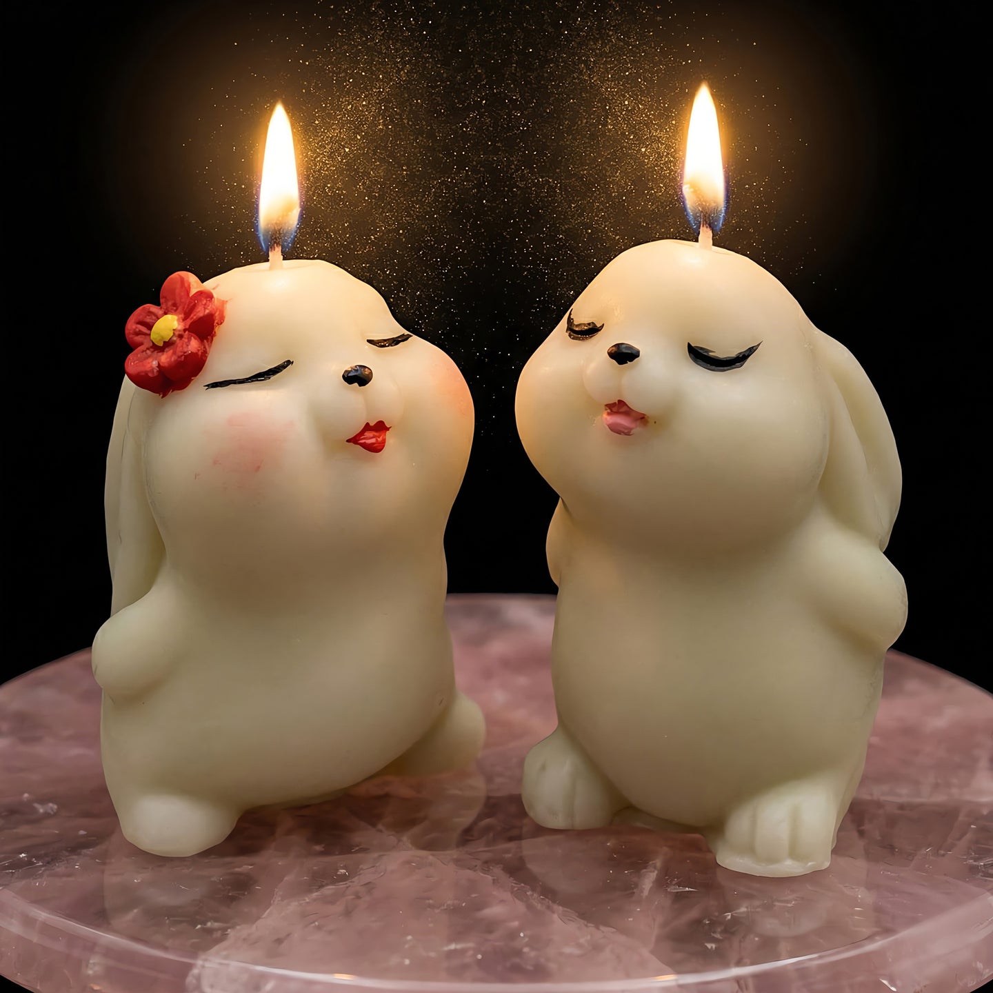 Zen Bunnies | Hand-painted Scented Candle Set | Signature Coconut Blend (Soy-Free)