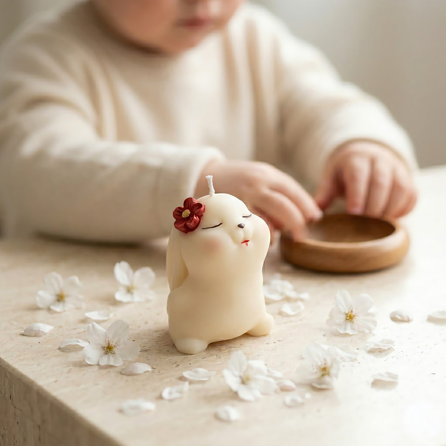 Zen Bunny | Hand-painted Scented Candle | Signature Coconut Blend (Soy-Free)